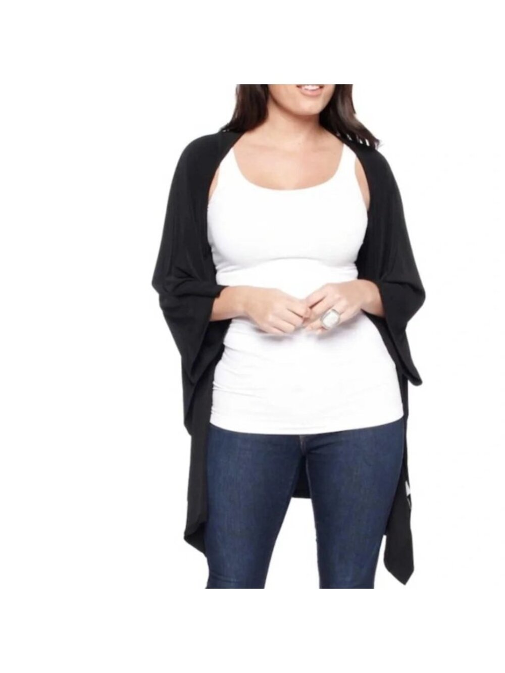 NEW Shannon Passero Black Lightweight Shawl Cardigan - Large